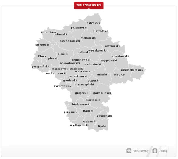 Rysunek 26 Wyszukiwarka terytorialna
